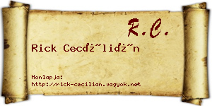 Rick Cecílián névjegykártya